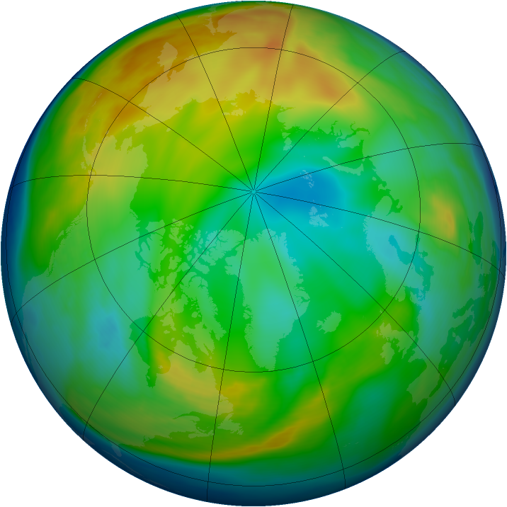 Arctic ozone map for 21 December 2005